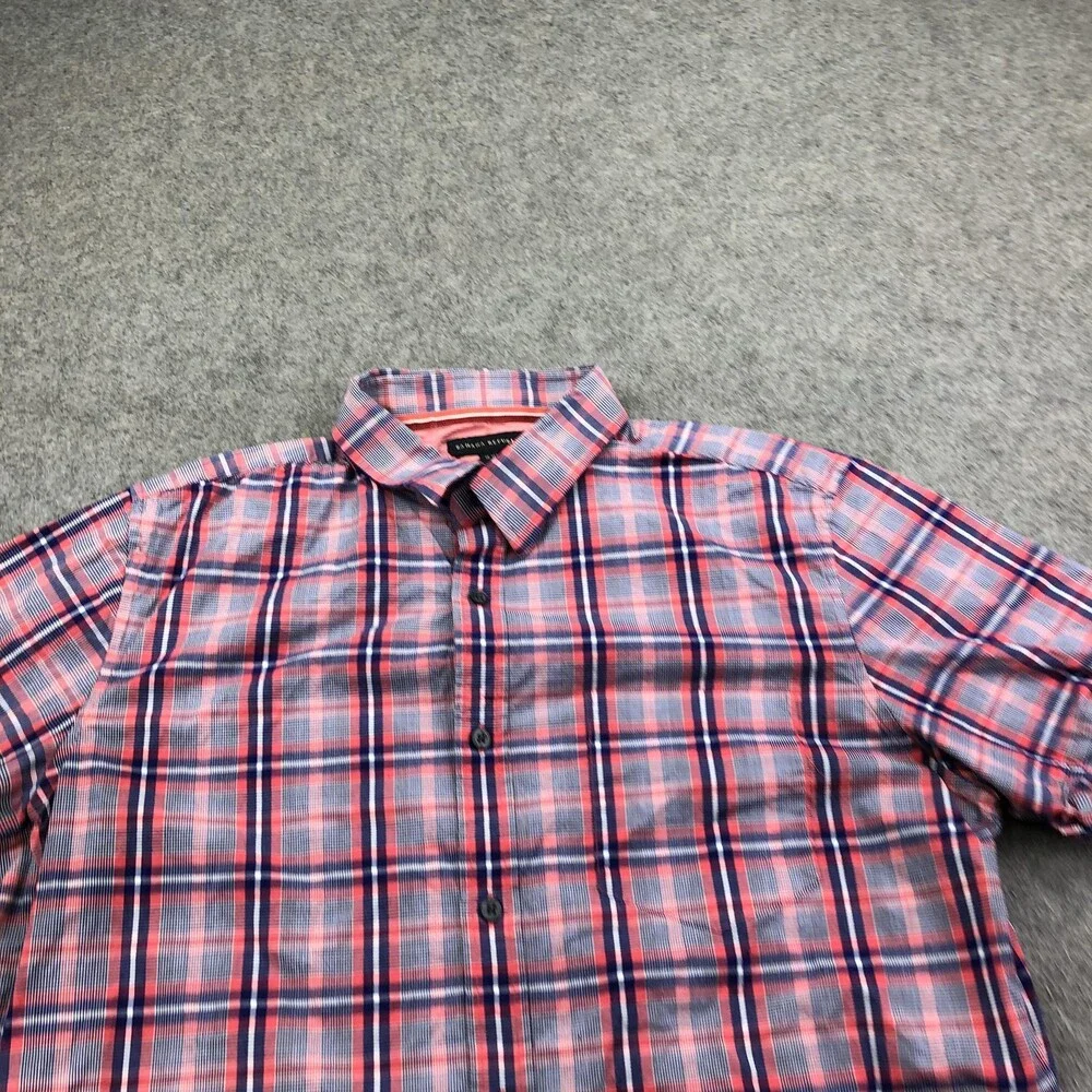 Banana Republic Shirt Mens Large Multicolor Plaid Short Sleeve Button Up Casual